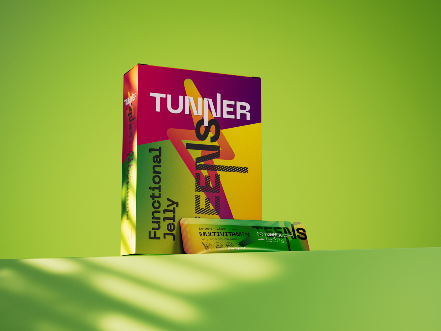 Функциональное желе Tunner MULTIVITAMIN со вкусом «Лимон-Лайм-Лед» (21шт/уп)