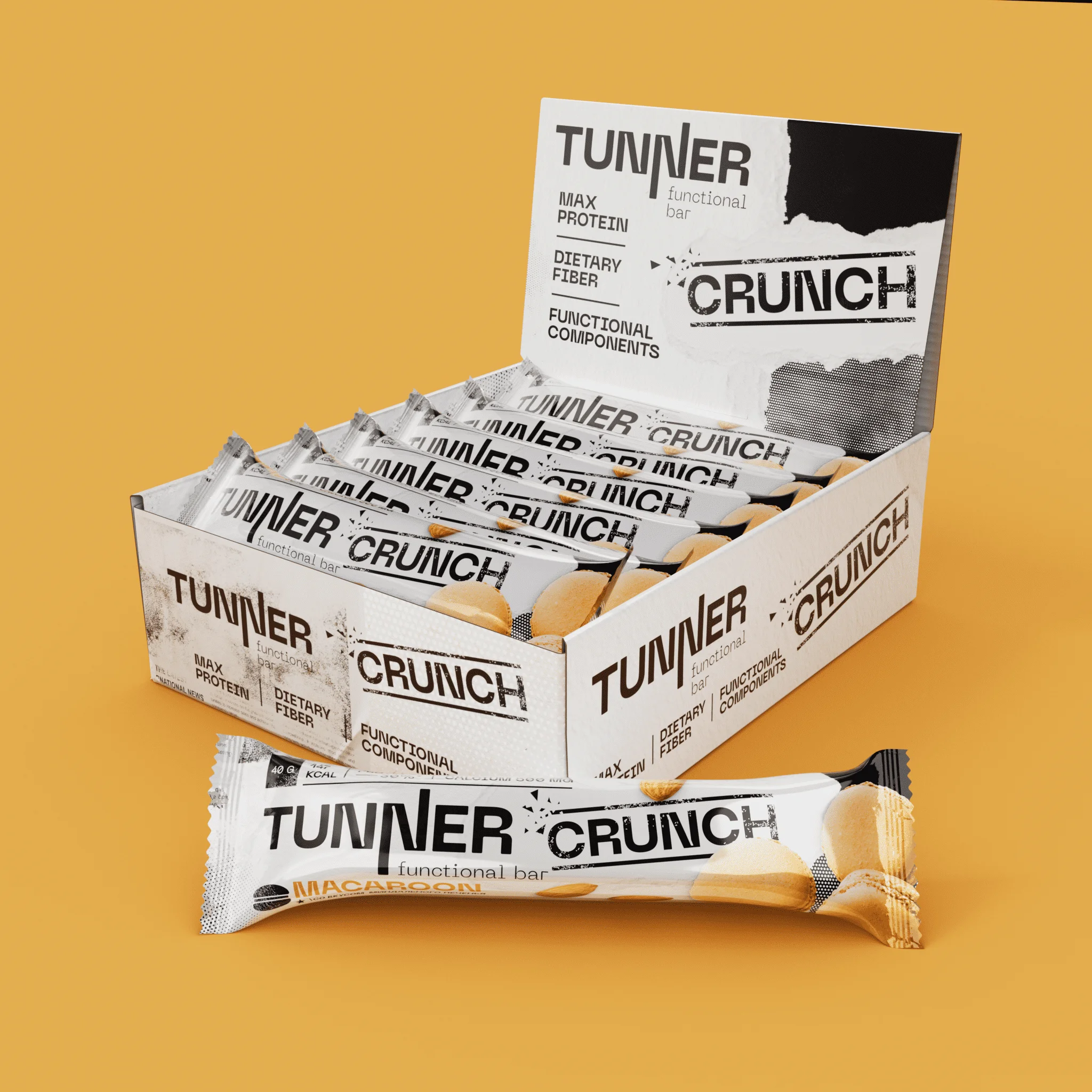 Функциональный батончик Tunner CRUNCH со вкусом «Миндальное печенье»