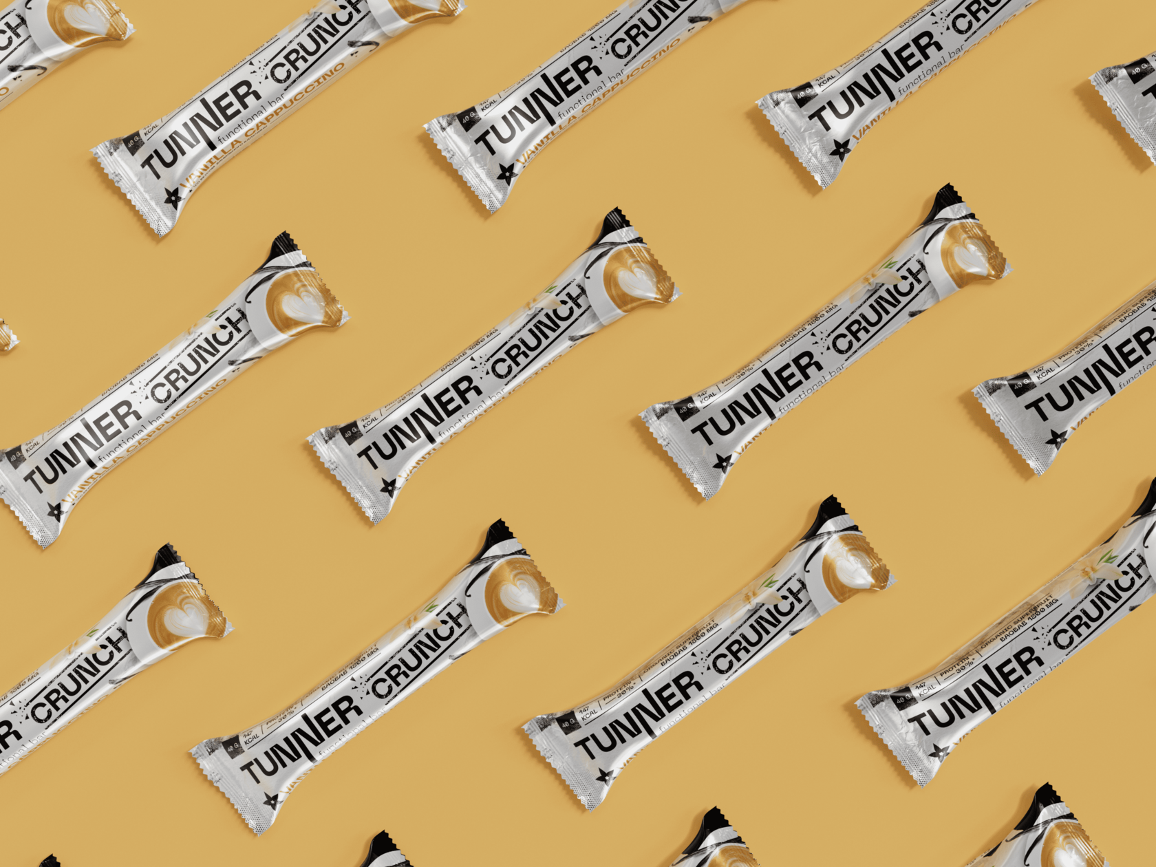 Функциональный батончик Tunner CRUNCH со вкусом «Ванильный капучино»