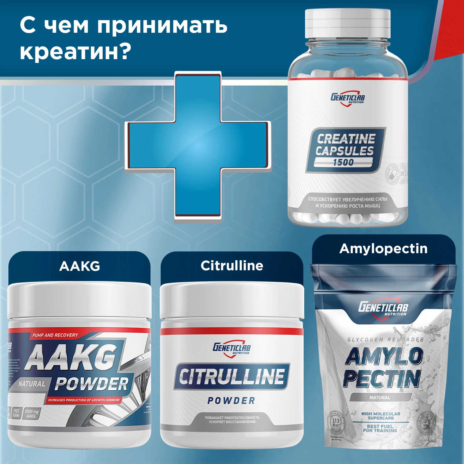 Креатин Geneticlab CREATINE Capsules 180 капсул