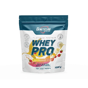 Сывороточный протеин Geneticlab WHEY PRO 1000 г Банан-Земляника