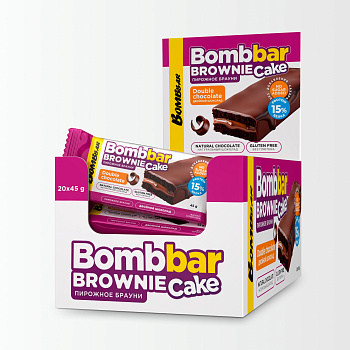 Протеиновый брауни Bombbar Cake - Двойной шоколад